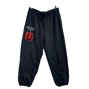 Under Armour Womens Icon Heavyweight Jogger Sweatpants Medium Black‎ Patch Logo